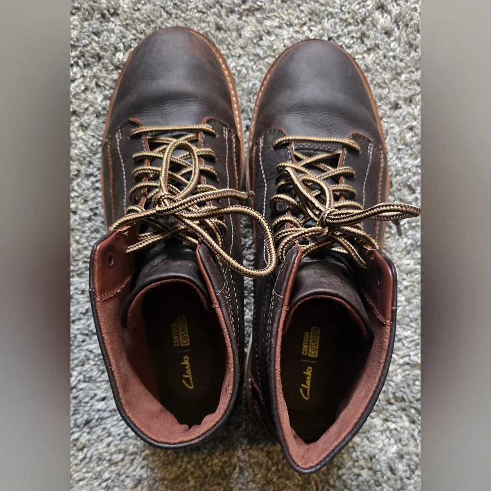 CLARKS CLARKHILL HI Dark Brown Boots Mems Size 10 26173448 - Picture 9 of 10